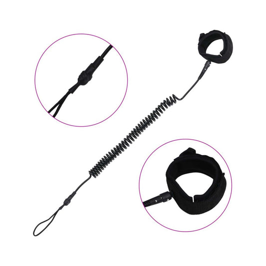 SUP Coiled Leash Black 10 inch
