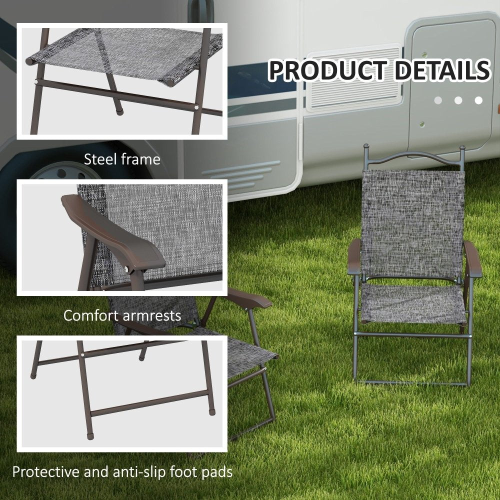 Two Folding Garden Chairs - Dark Brown