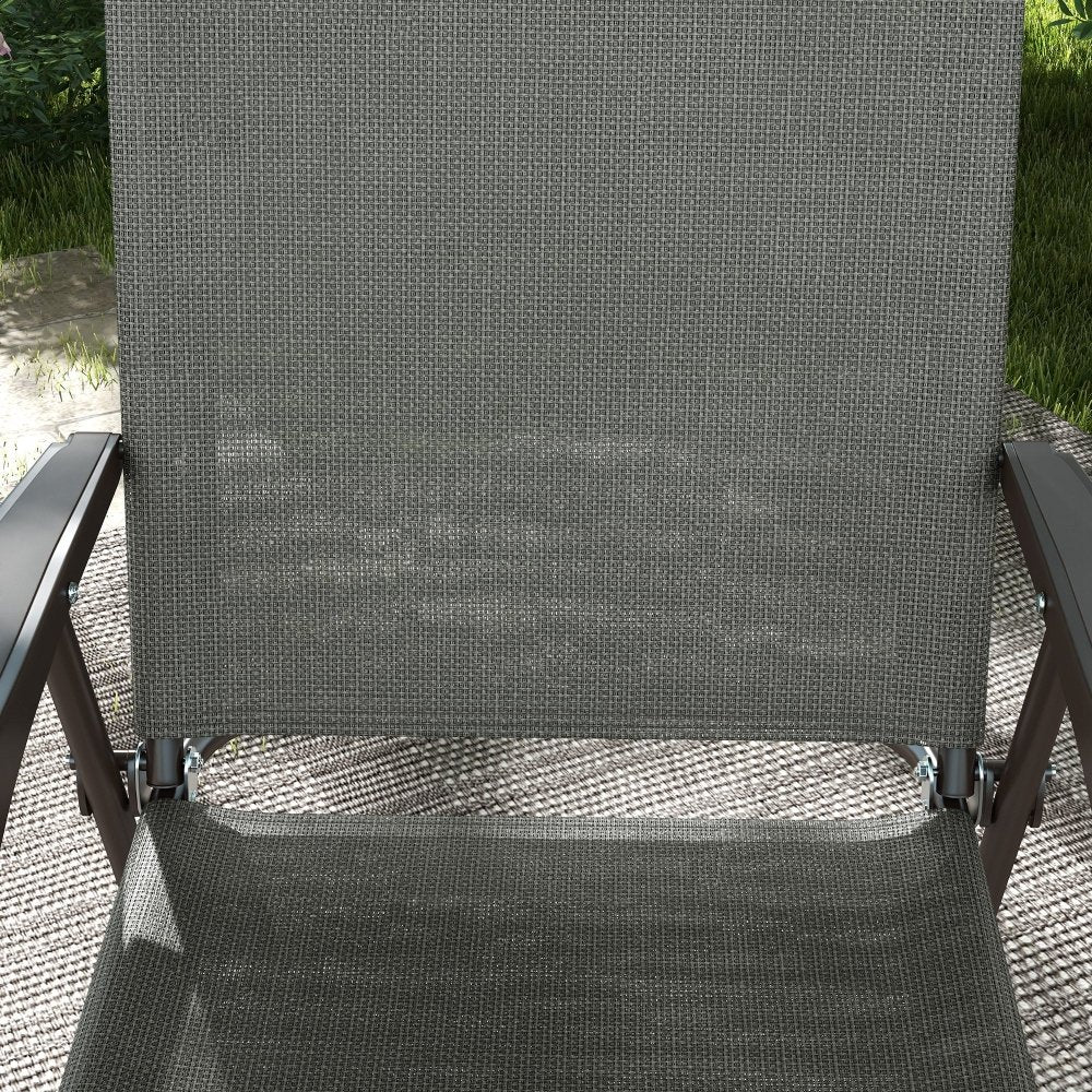 Two Folding Garden Chairs - Dark Brown