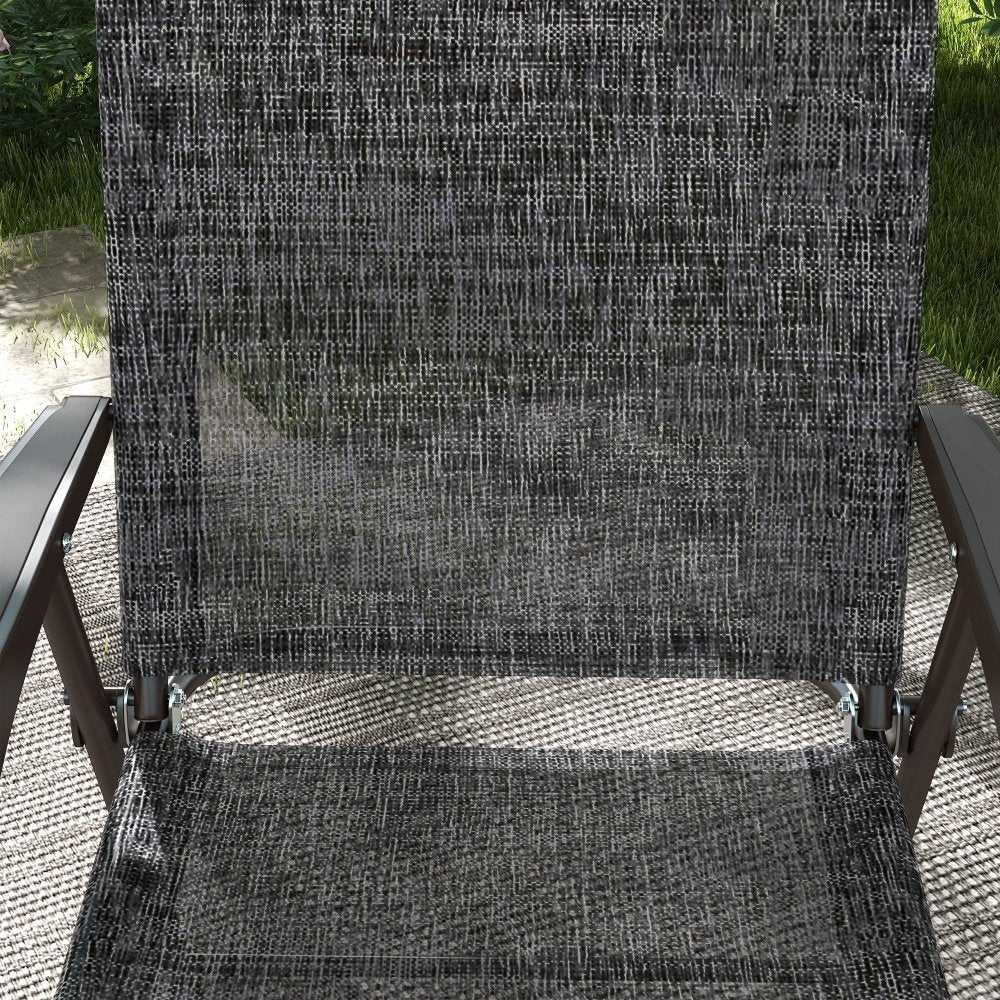 Two Folding Garden Chairs - Dark Brown
