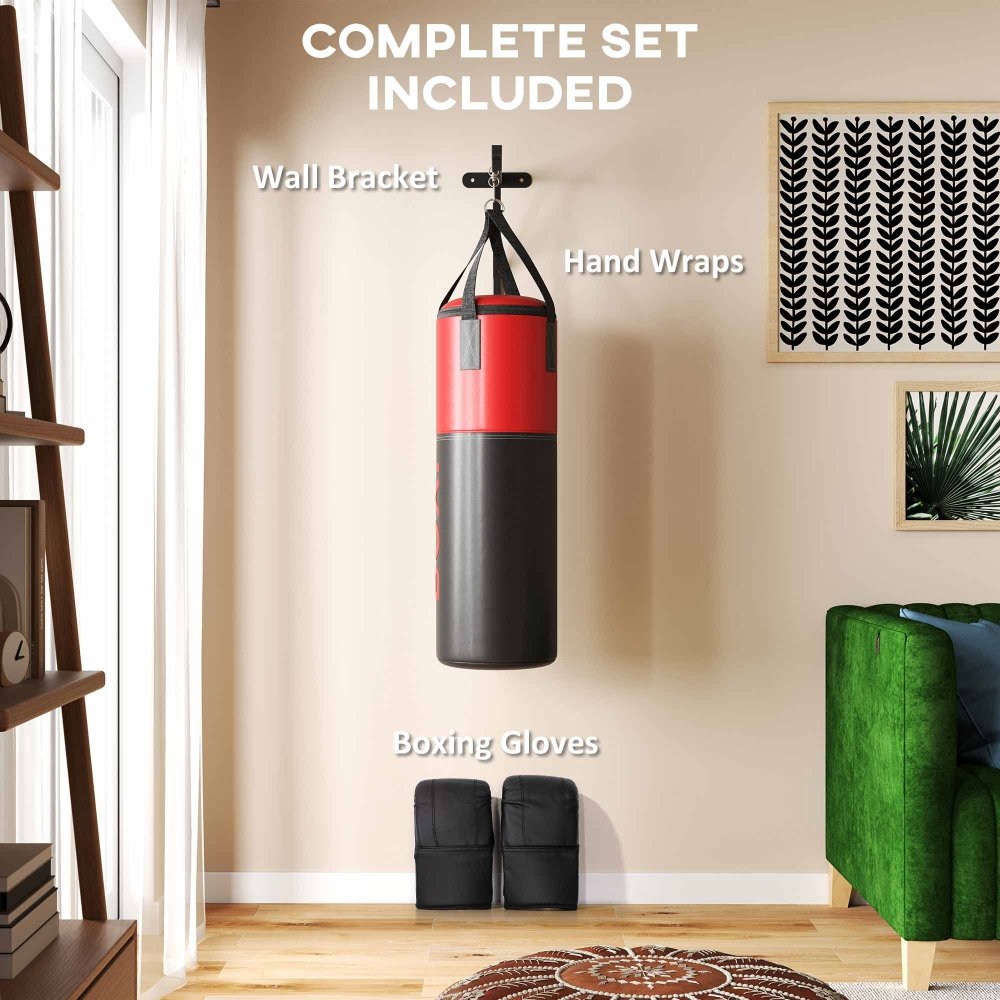 Wall - Mounted Punch Bag Set with Gloves & Bracket