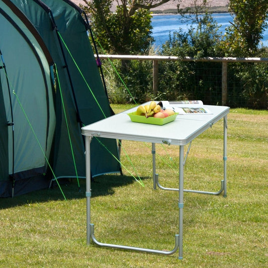 White Adjustable Folding Camping Table