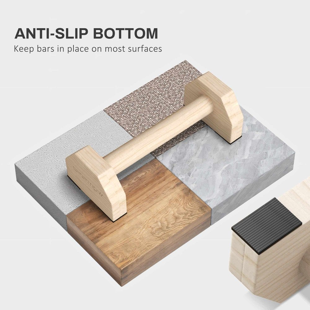 Wooden Parallettes Push - Up Bars – Beechwood Handles for Calisthenics