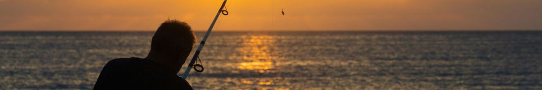A fisherman fishing.