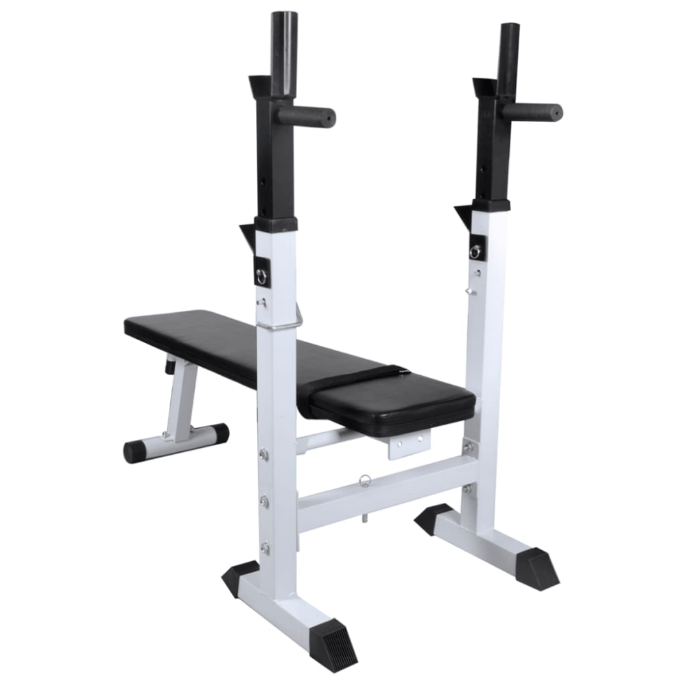 120kg Weight Bench Set with Barbell, Dumbbells & Rack - Fittux