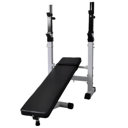 120kg Weight Bench Set with Barbell, Dumbbells & Rack - Fittux