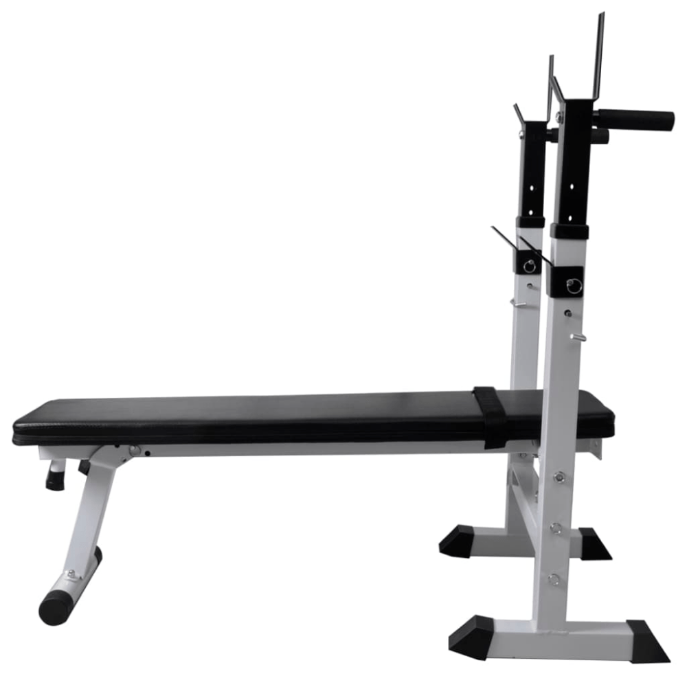 120kg Weight Bench Set with Barbell, Dumbbells & Rack - Fittux