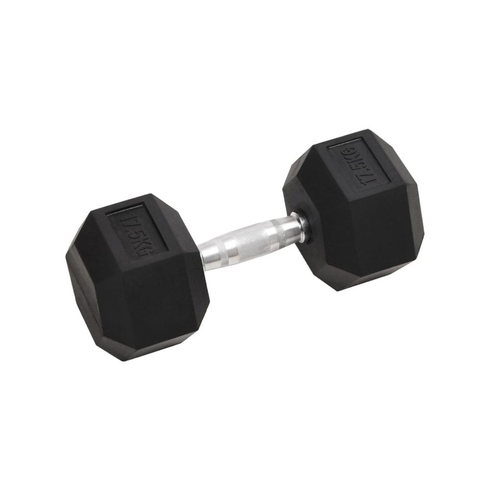 17.5 kg Hex Dumbbell – Rubber - Coated Cast Iron