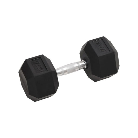 17.5 kg Hex Dumbbell – Rubber - Coated Cast Iron