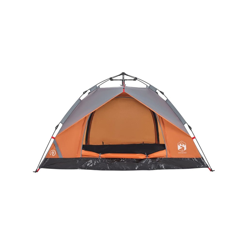 2 - Person Dome Camping Tent – Grey & Orange with Quick - Release Setup - Fittux