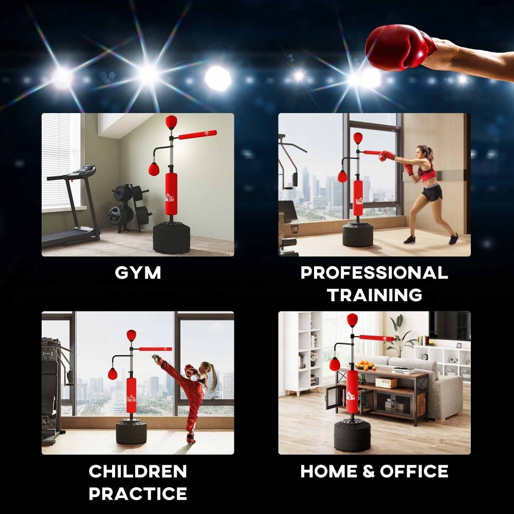 3 - in - 1 Freestanding Boxing Punch Bag with Speedballs & Reflex Bar