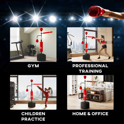 3 - in - 1 Freestanding Boxing Punch Bag with Speedballs & Reflex Bar