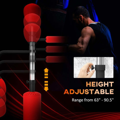 3 - in - 1 Freestanding Boxing Punch Bag with Speedballs & Reflex Bar