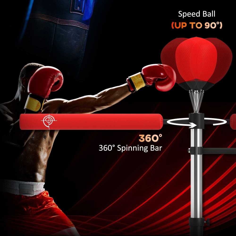3 - in - 1 Freestanding Boxing Punch Bag with Speedballs & Reflex Bar