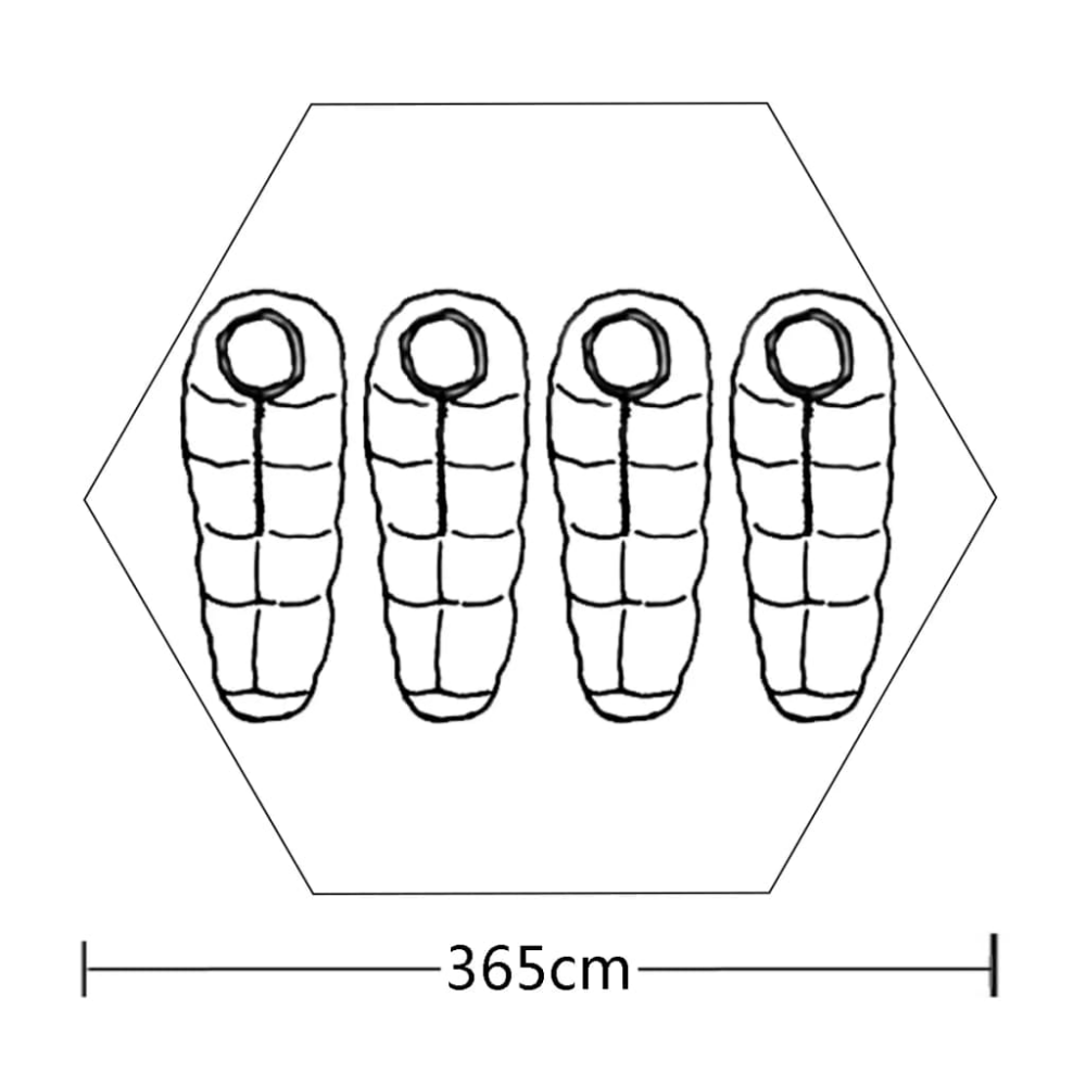 4 - Person Camping Tent – Yellow - Fittux