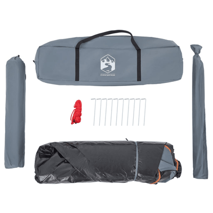 4 - Person Dome Camping Tent – Grey & Orange with Quick - Release Setup - Fittux