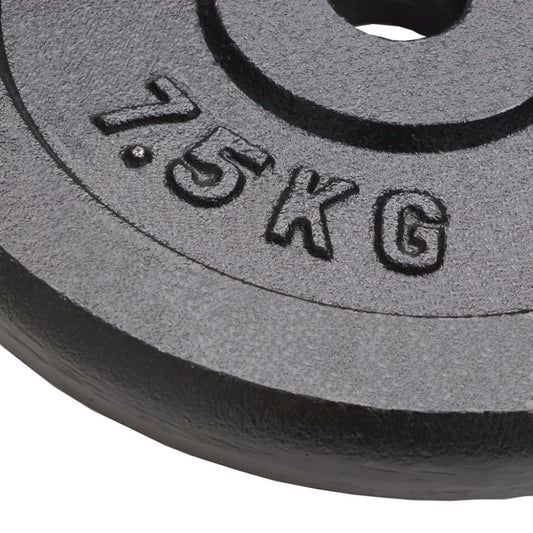 4 - Piece Cast Iron Weight Plates 4x7.5 kg (Total 30kg)