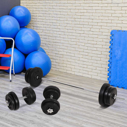 65kg Adjustable Dumbbell & Barbell Set – 2 - in - 1 Free Weights with Connector Bar