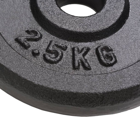 8 - Piece Cast Iron Weight Plates - 8x2.5kg (Total 20kg)