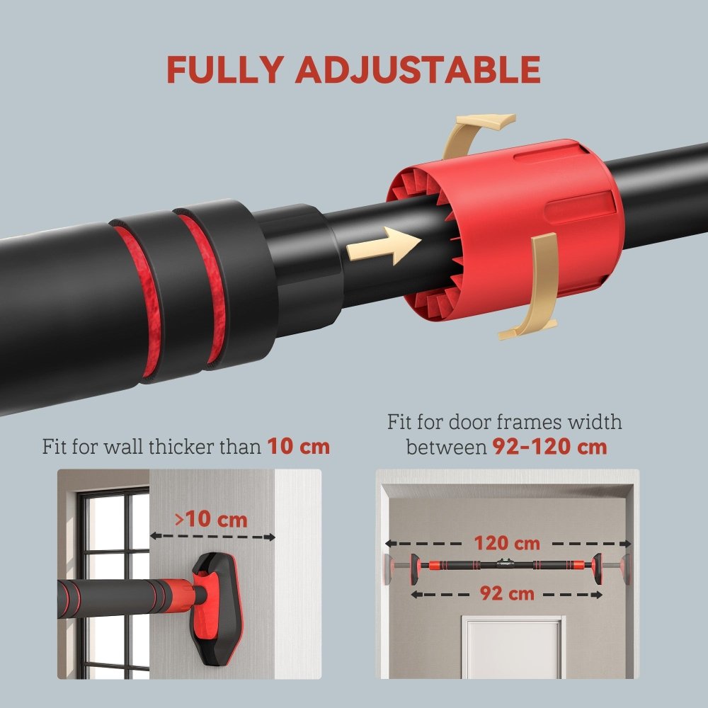 Adjustable Doorway Pull - Up Bar - 92 - 120cm