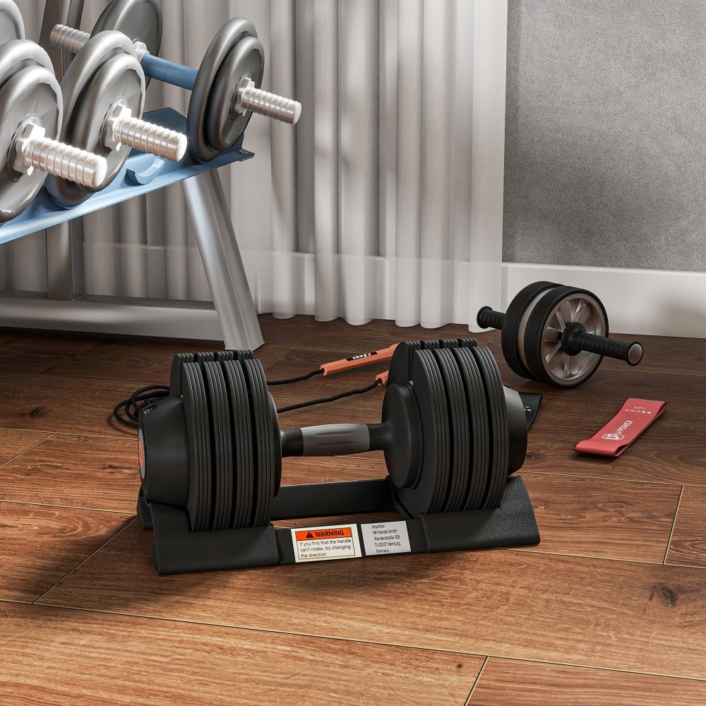 Adjustable Dumbbells 24kg Pair – Home Gym Weights Set