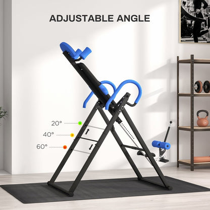 Adjustable Gravity Inversion Table for Back Pain Relief (Blue/Red)