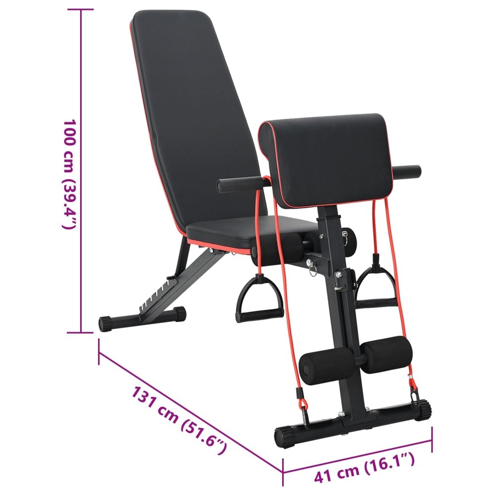Adjustable Weight Bench with Resistance Bands