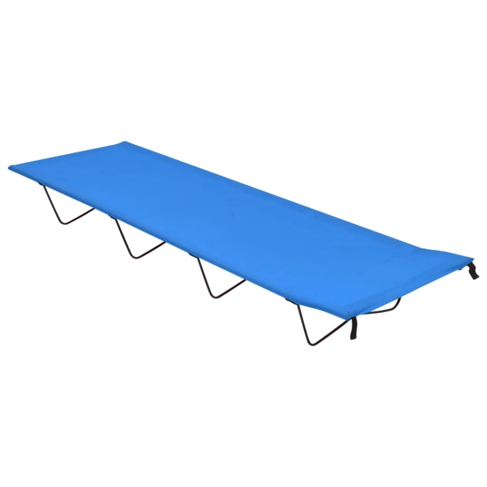 Camping Beds 2 pcs 180x60x19 cm Oxford Fabric and Steel Blue - Fittux