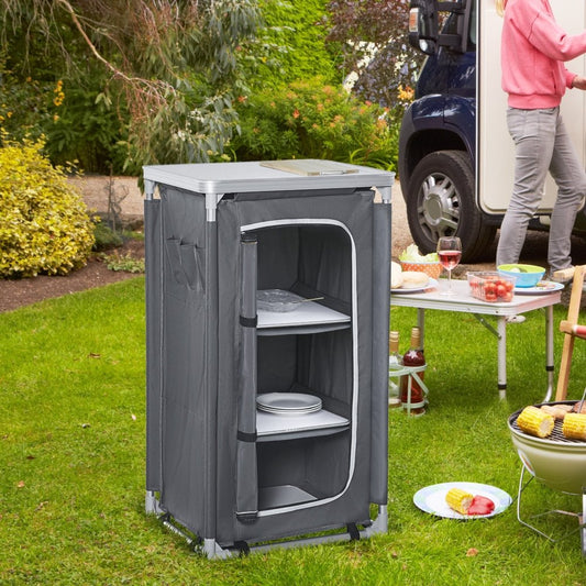 Camping Kitchen Table with Storage