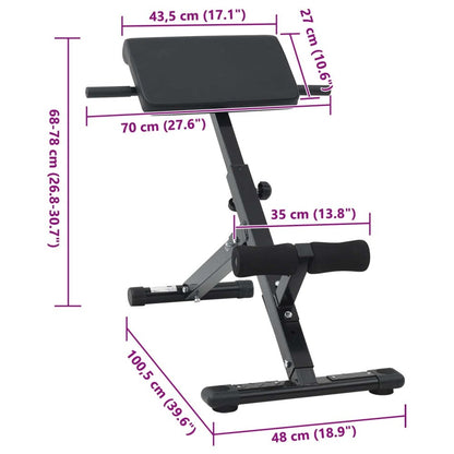 Foldable Adjustable Steel Hyperextension Bench