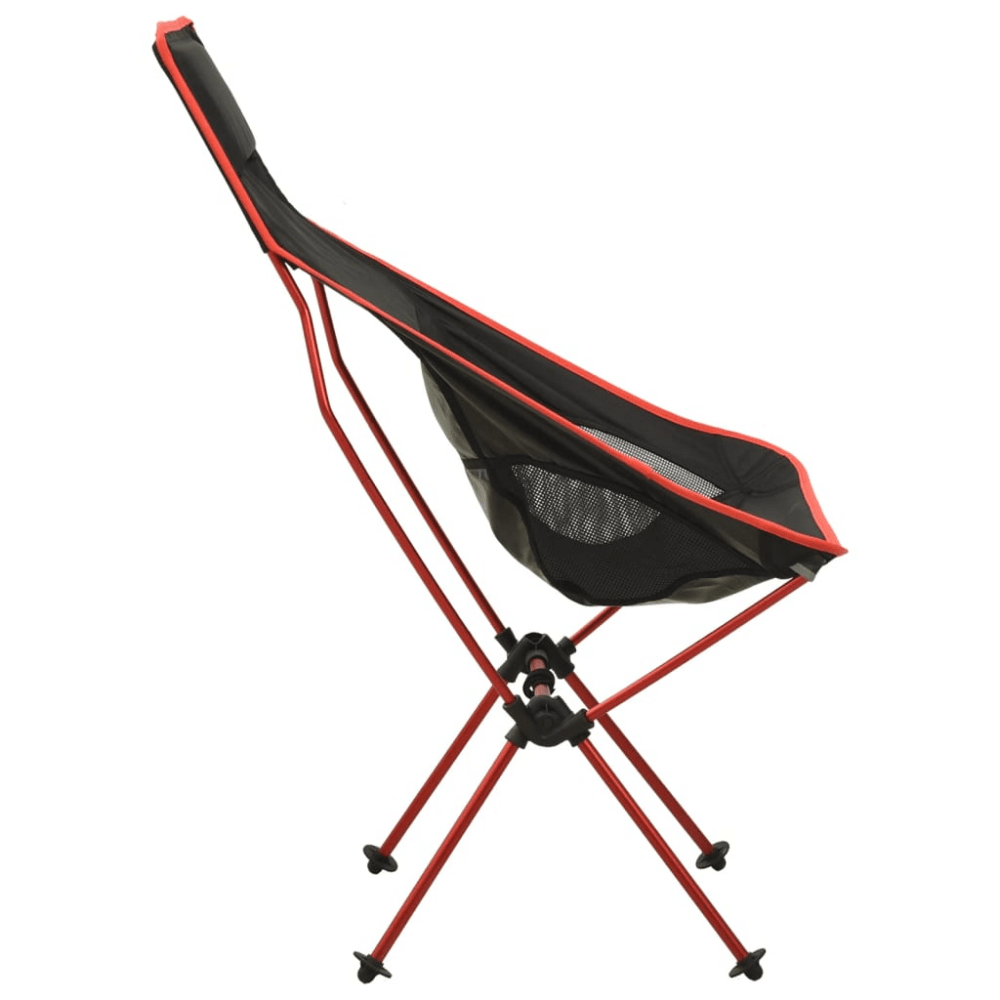 Foldable Camping Chair PVC and Aluminium Black - Fittux