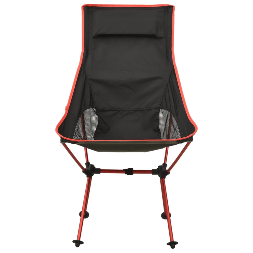 Foldable Camping Chair PVC and Aluminium Black - Fittux