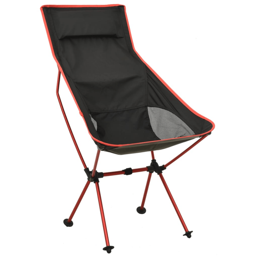 Foldable Camping Chair PVC and Aluminium Black - Fittux