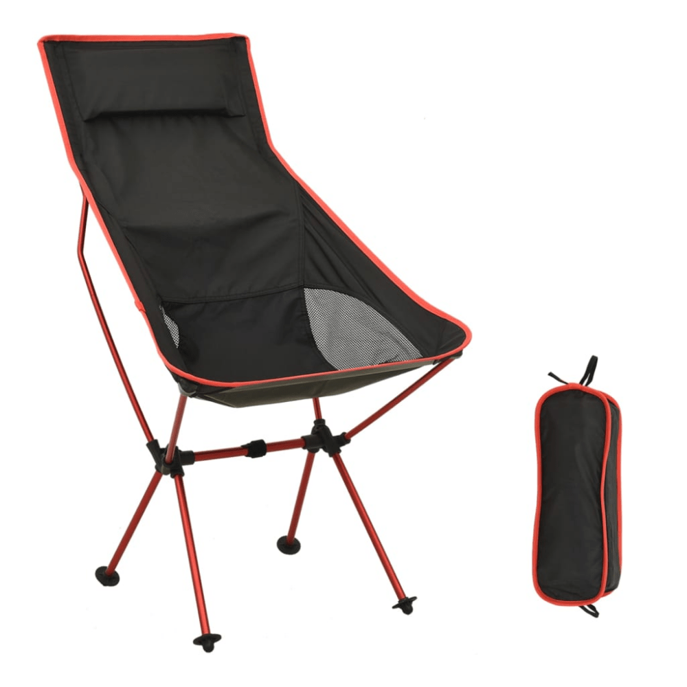 Foldable Camping Chair PVC and Aluminium Black - Fittux