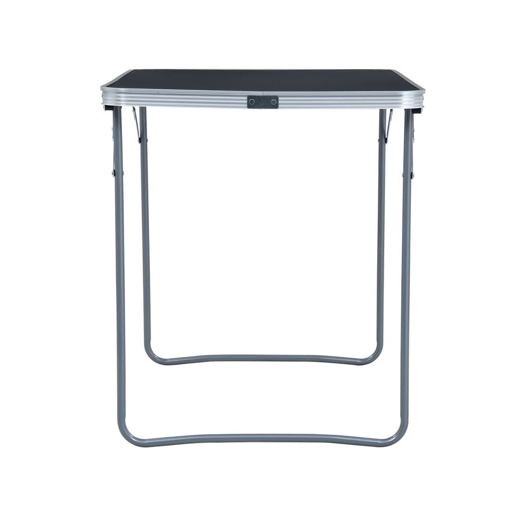 Foldable Camping Table – Grey 80x60 cm with Metal Frame - Fittux