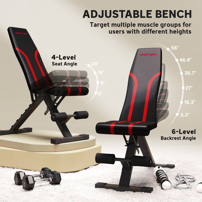 Foldable Weight Bench for Home Gym – Adjustable Incline & Flat Bench
