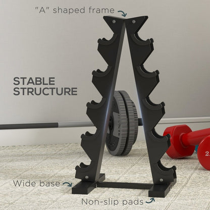 Hex Dumbbell Set with Storage Rack – Rubber - Coated Weights (4 kg, 6 kg, 8 kg Pairs)