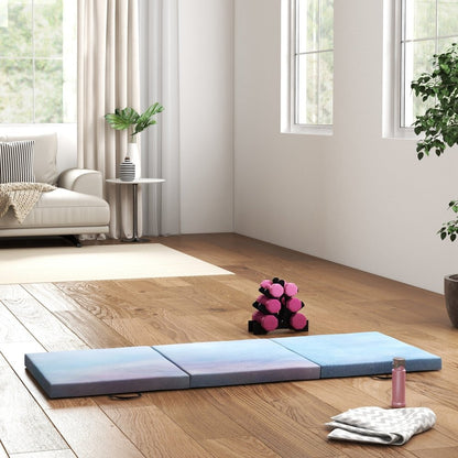 HOMCOM Sky Blue 6ft Foldable Gym Mat