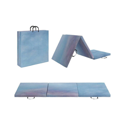 HOMCOM Sky Blue 6ft Foldable Gym Mat