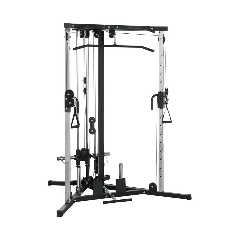 Steel Cable Machine SPORTNOW Home Gym Cable Machine with Adjustable Dual Pulley System – Fittux