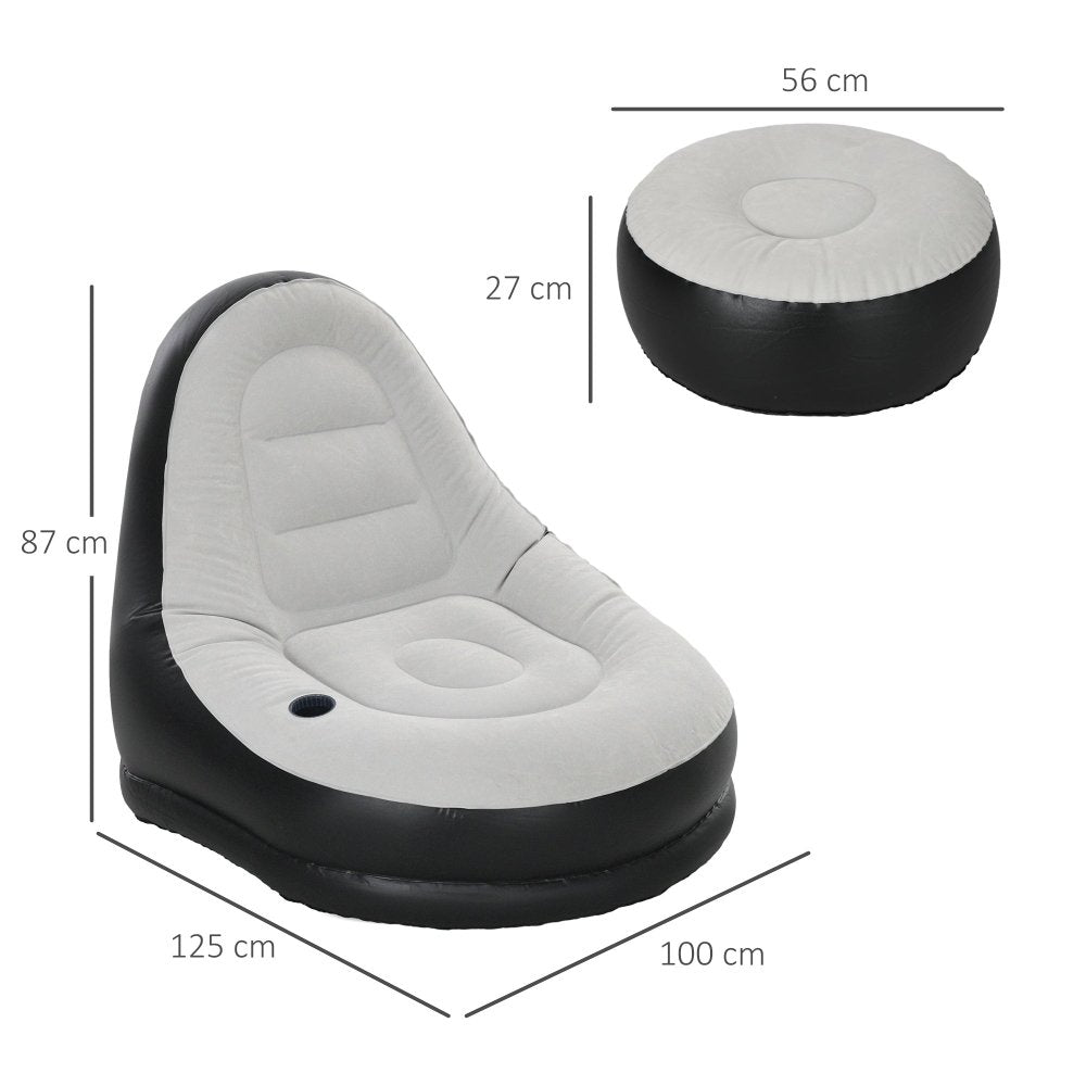 Inflatable Chair with Footrest – Blow - Up Sofa for Adults
