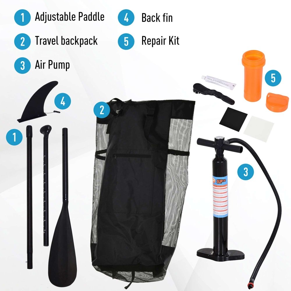 Inflatable Paddle Board with Adjustable Paddle