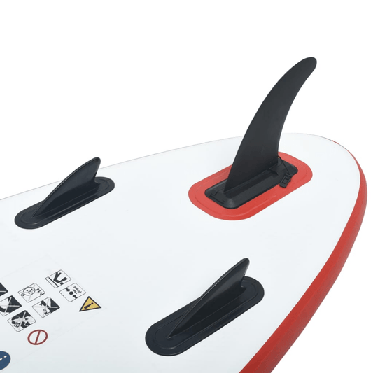 Inflatable Stand Up Paddle Board Set – Red & White - Fittux