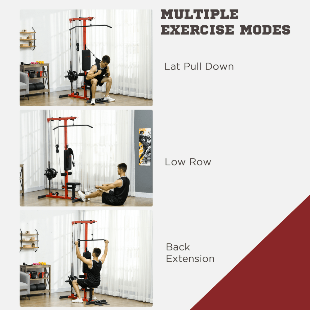 Multi - Function Pull - Up Station with Adjustable Seat and Flip - Up Footplate
