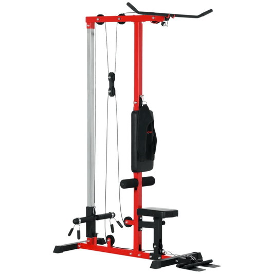 Multi - Function Pull - Up Station with Adjustable Seat and Flip - Up Footplate