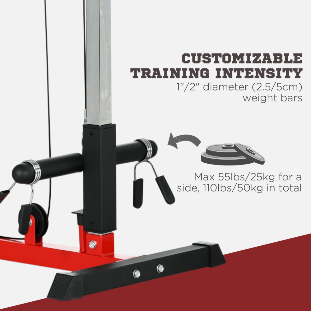 Multi - Function Pull - Up Station with Adjustable Seat and Flip - Up Footplate