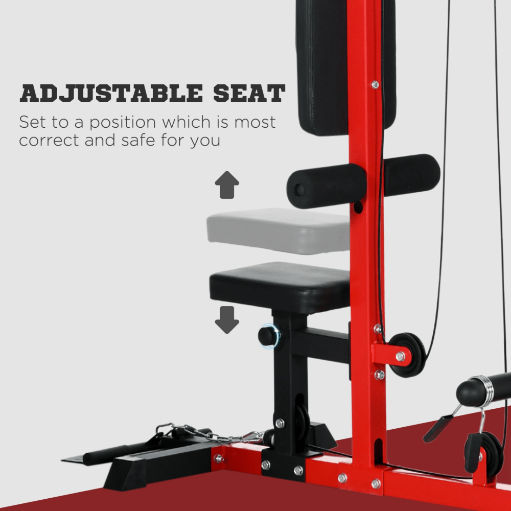 Multi - Function Pull - Up Station with Adjustable Seat and Flip - Up Footplate
