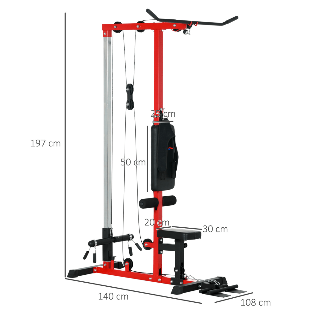 Multi - Function Pull - Up Station with Adjustable Seat and Flip - Up Footplate
