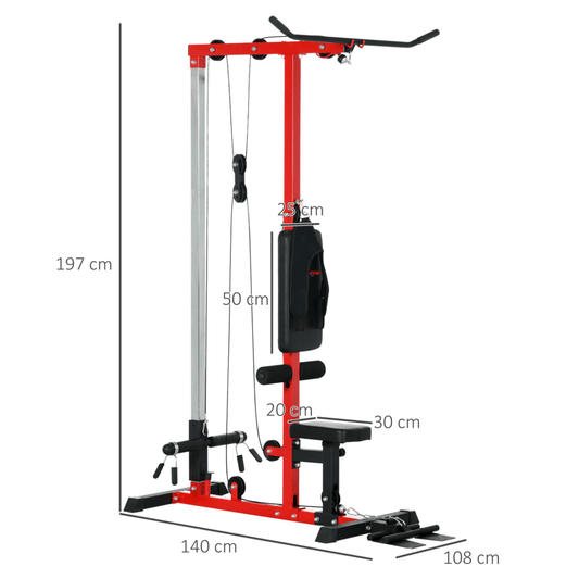 Multi - Function Pull - Up Station with Adjustable Seat and Flip - Up Footplate