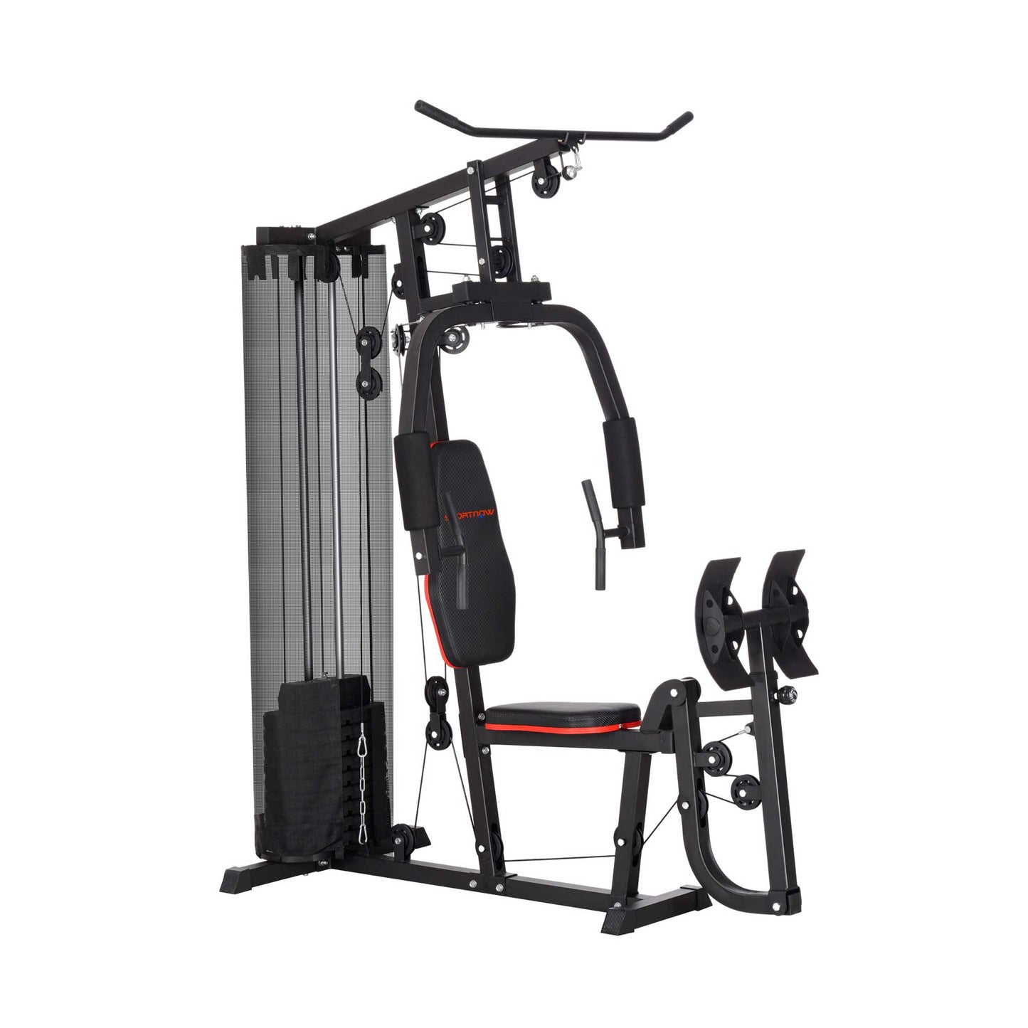 SPORTNOW Multi Gym With Leg Press – Compact Home Gym Machine With 45kg Weight Stack